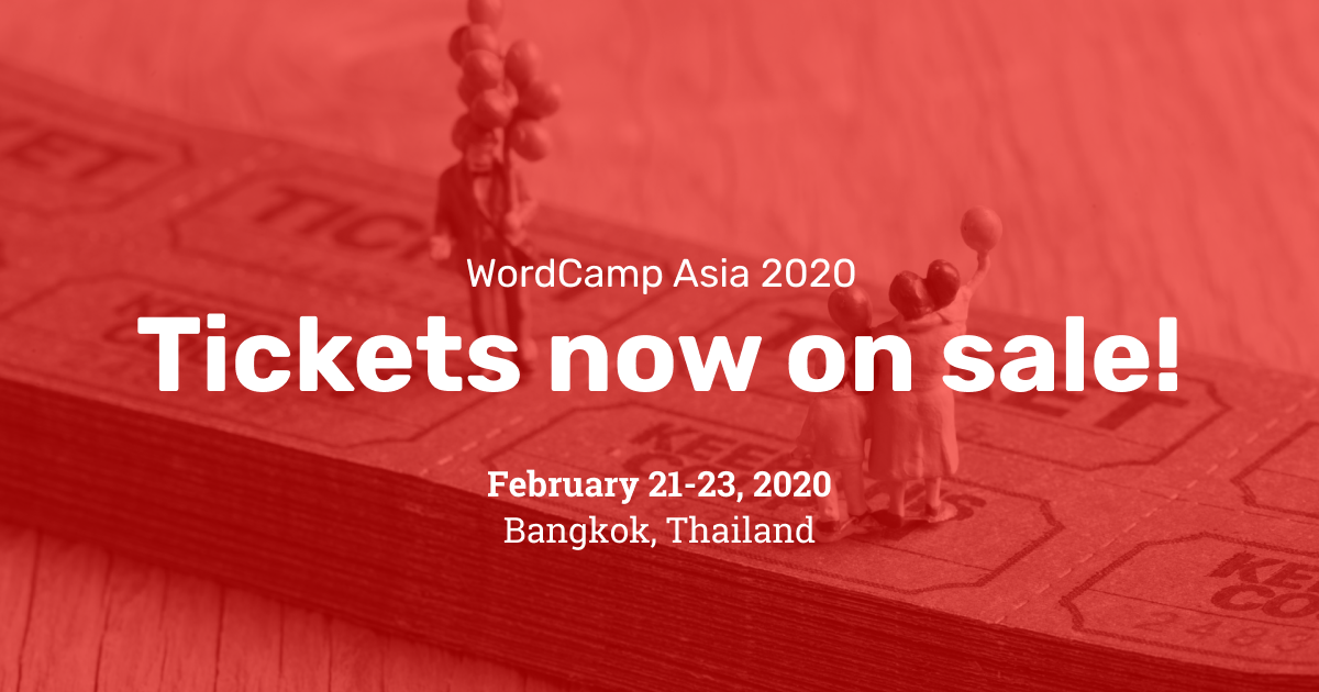 WordCamp Asia 2020 - Tickets now on sale