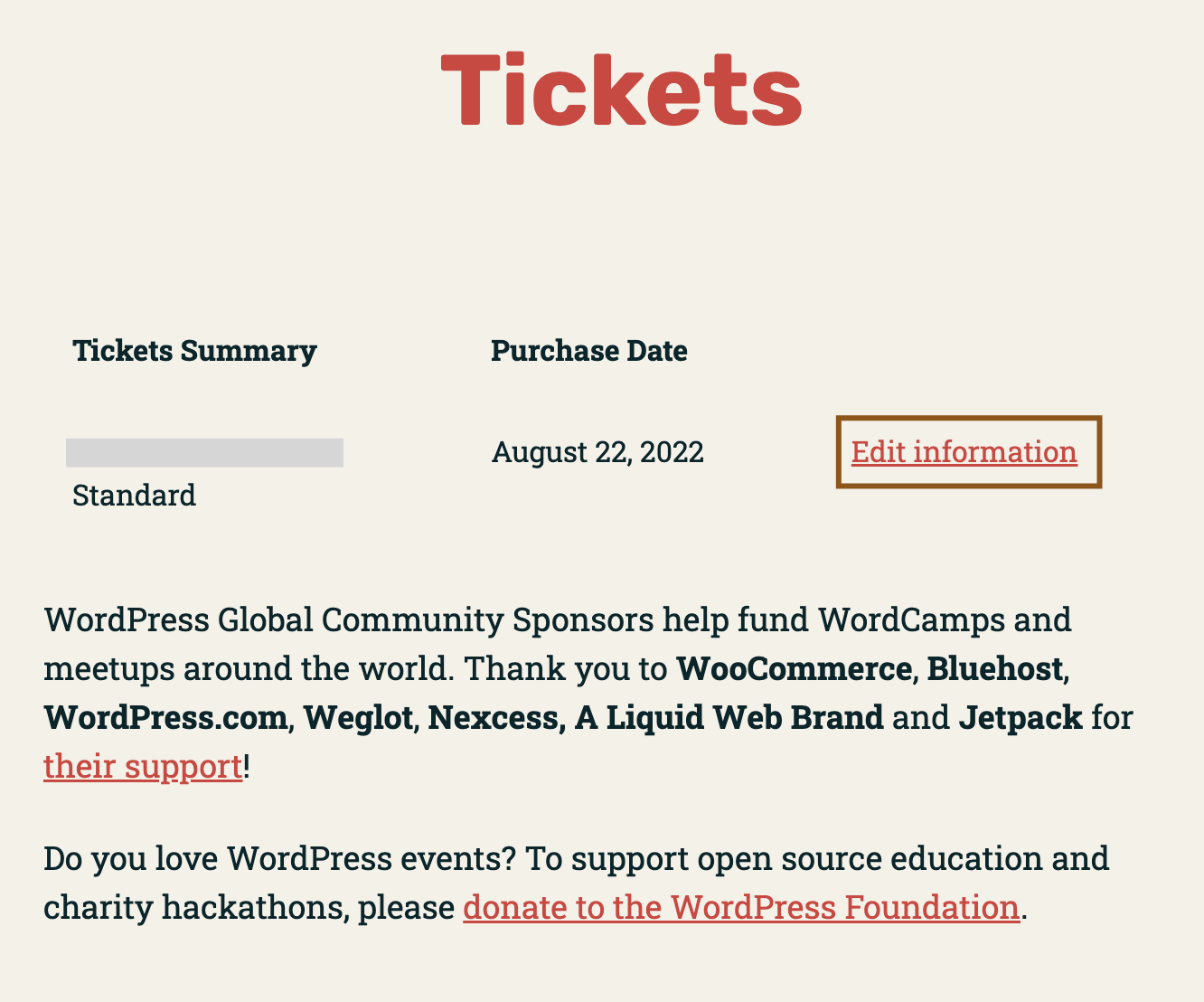 Transfer Your Ticket Wordcamp Asia 2023