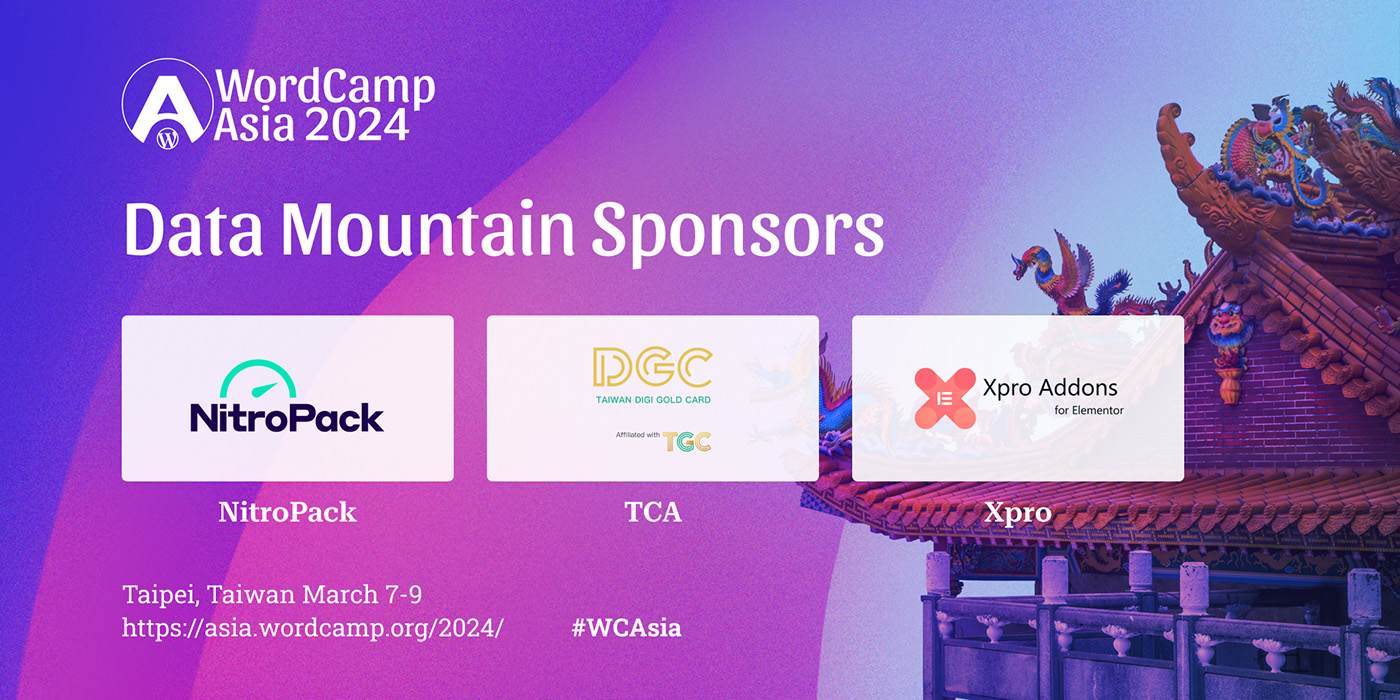 Thanks to Data Mountain Sponsors – NitroPack, TCA, and Xpro