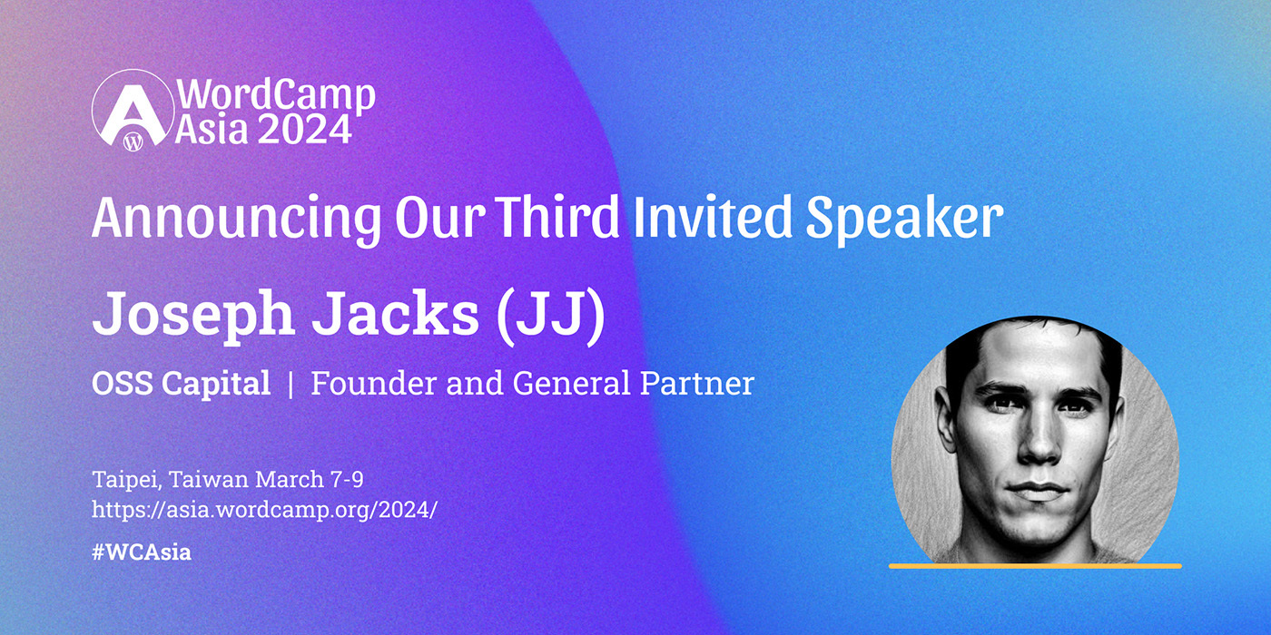 Announcing Our Third Invited Speaker: Joseph Jacks