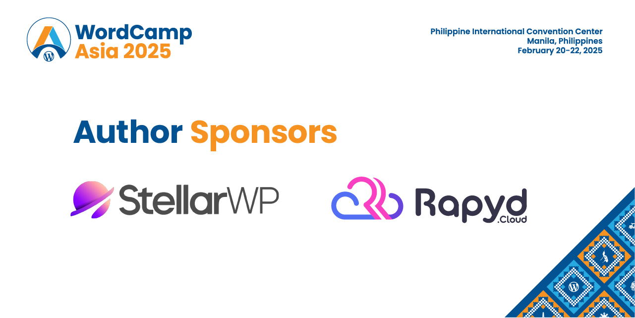 Thanks to Our Author Sponsors - StellarWP and Rapyd Cloud