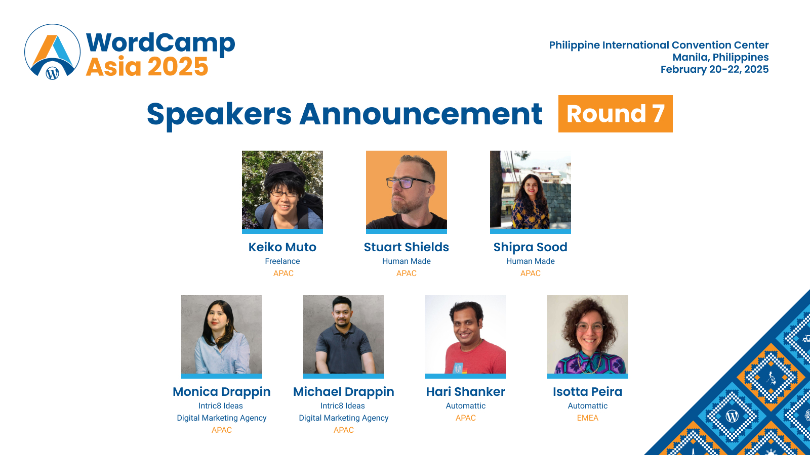 Meet our Speakers: Round 7