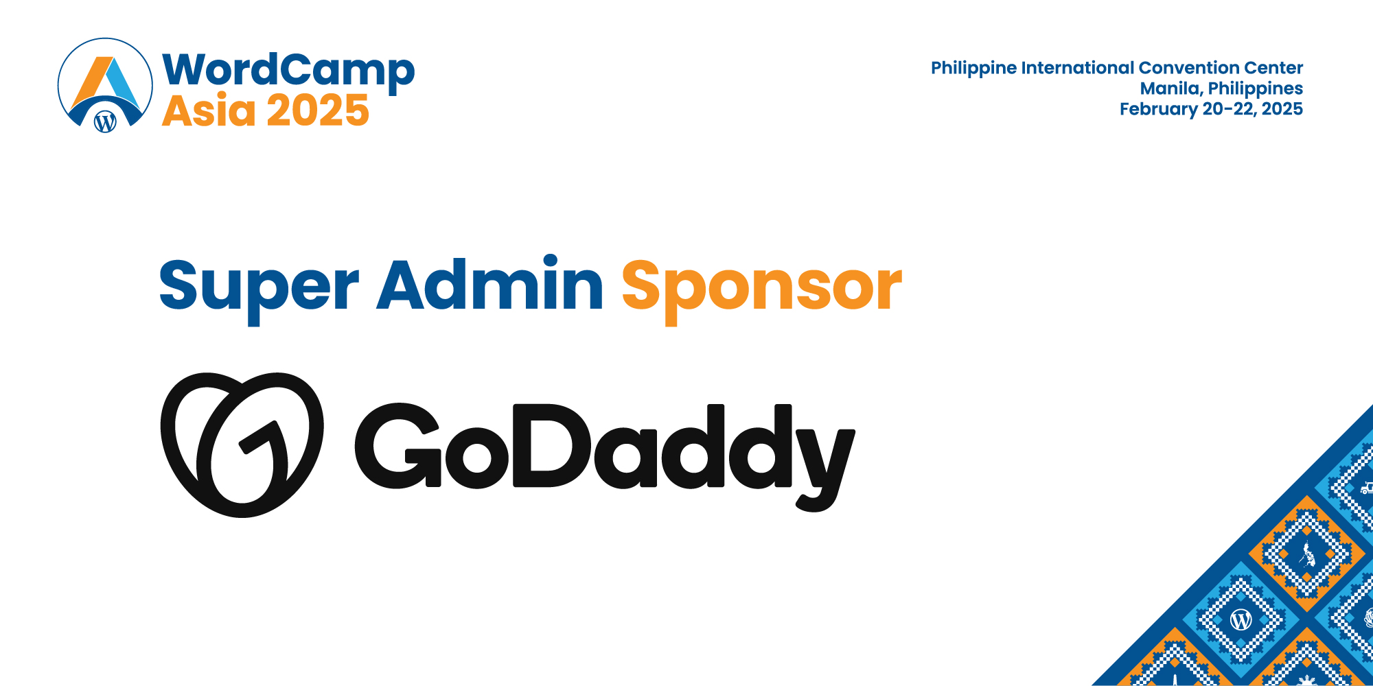 Thanks to Our Super Admin Sponsor – GoDaddy