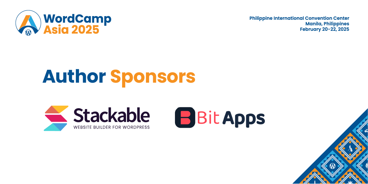 Author Sponsors | Stackable | BitApps | WCAsia 2025
