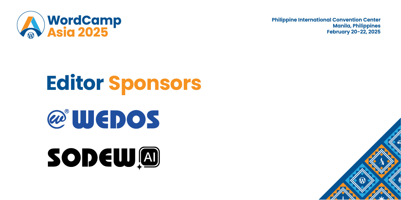 Thank You to Our Editor Sponsors – Sodew & WEDOS