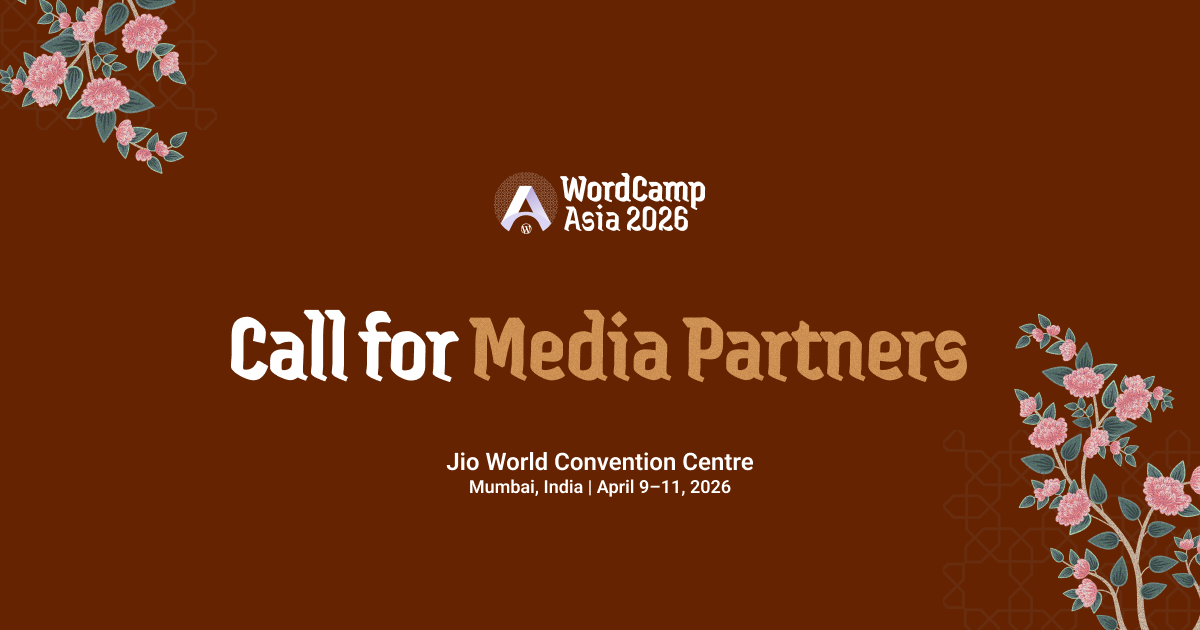 Apply for Media Partner Role at WordCamp Asia 2026