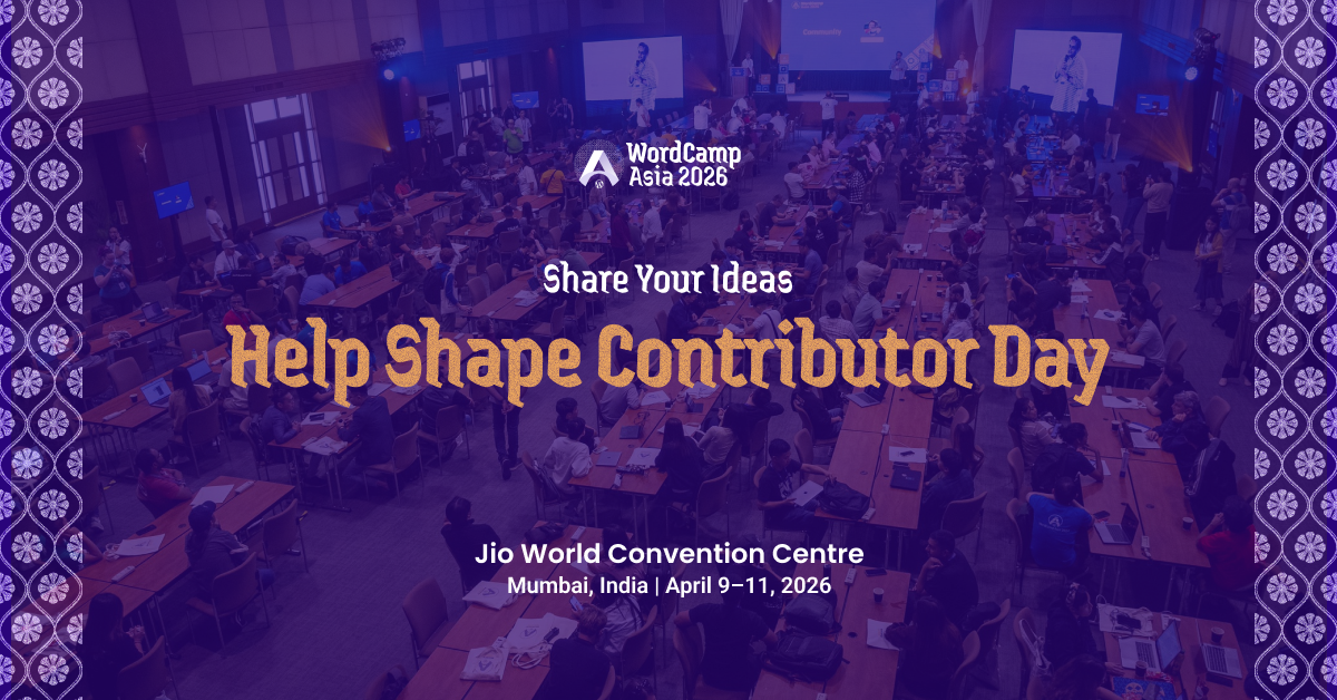 Shape Contributor Day at WordCamp Asia 2026 — Share Your Ideas!