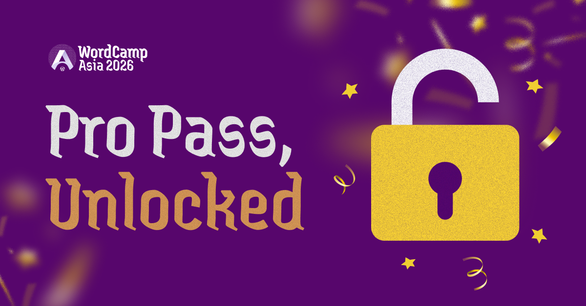 Get Pro Pass for WordCamp Asia 2026 – and join the Social Dinner