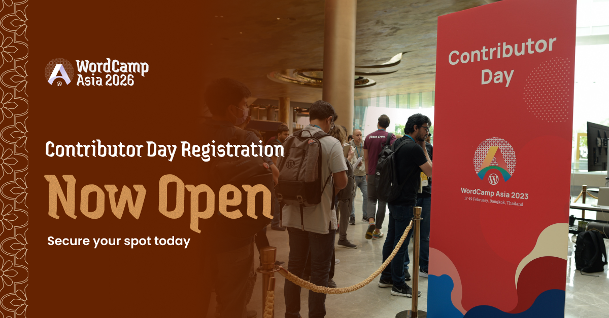 Contributor Day Registration Is Now Open!
