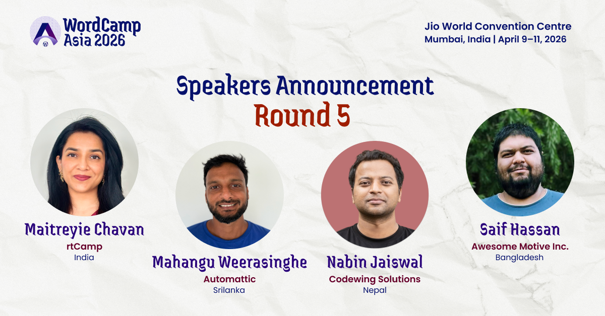 Meet Our Speakers: Round 5