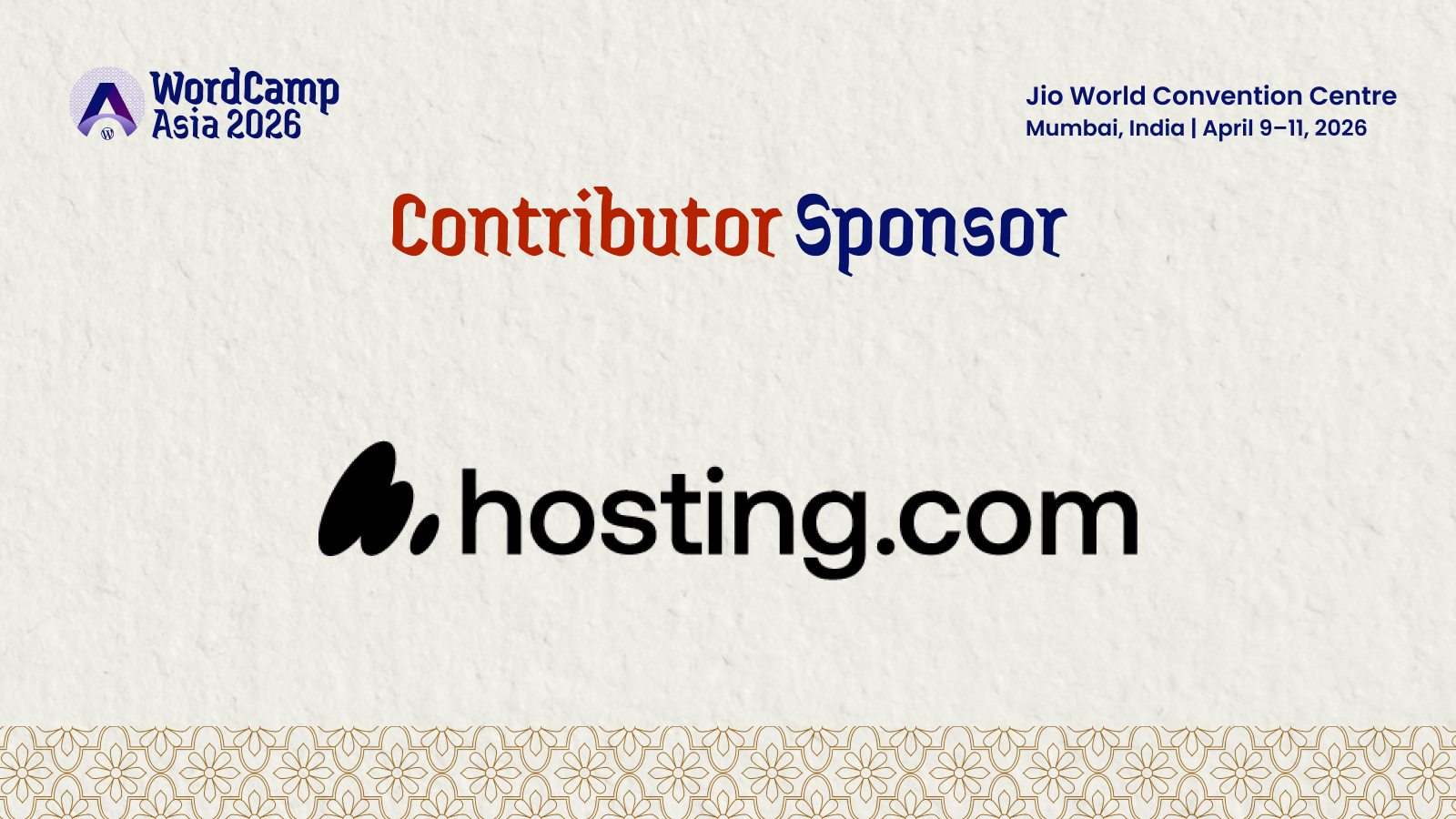 Thanks to Our Contributor Sponsor Hosting.com