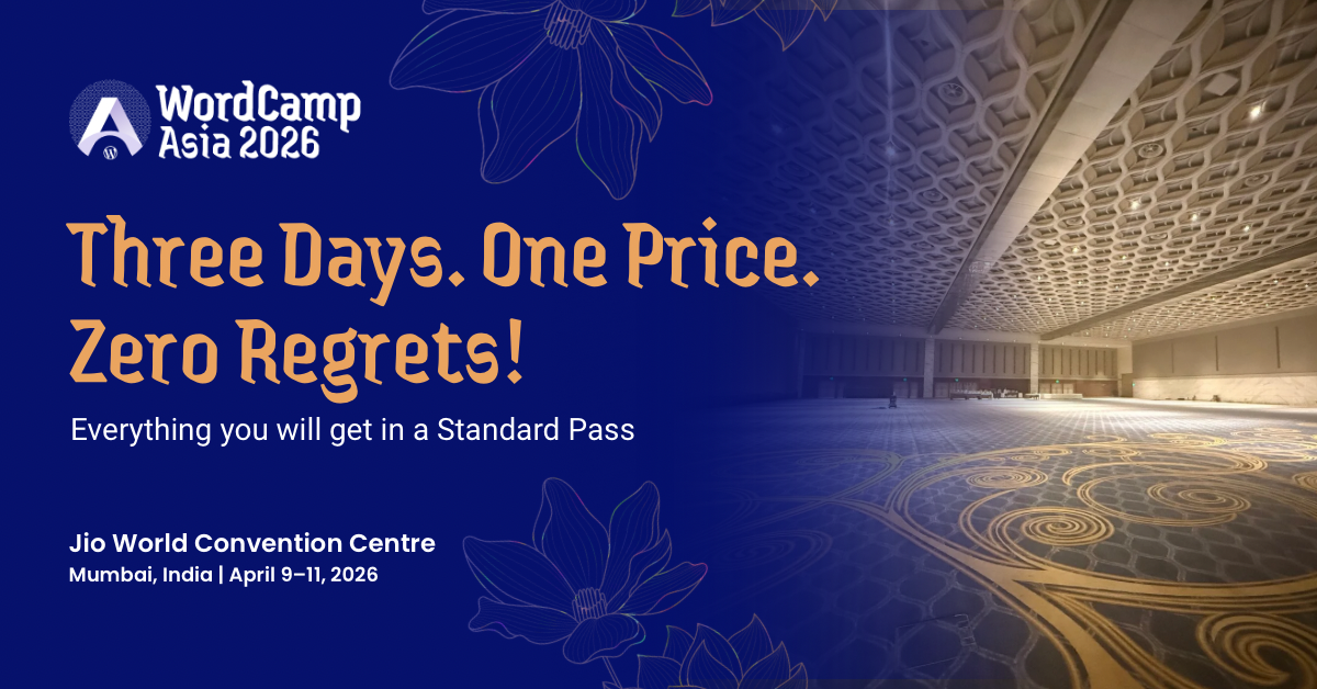 What ₹2,500 Gets You at WordCamp Asia 2026?